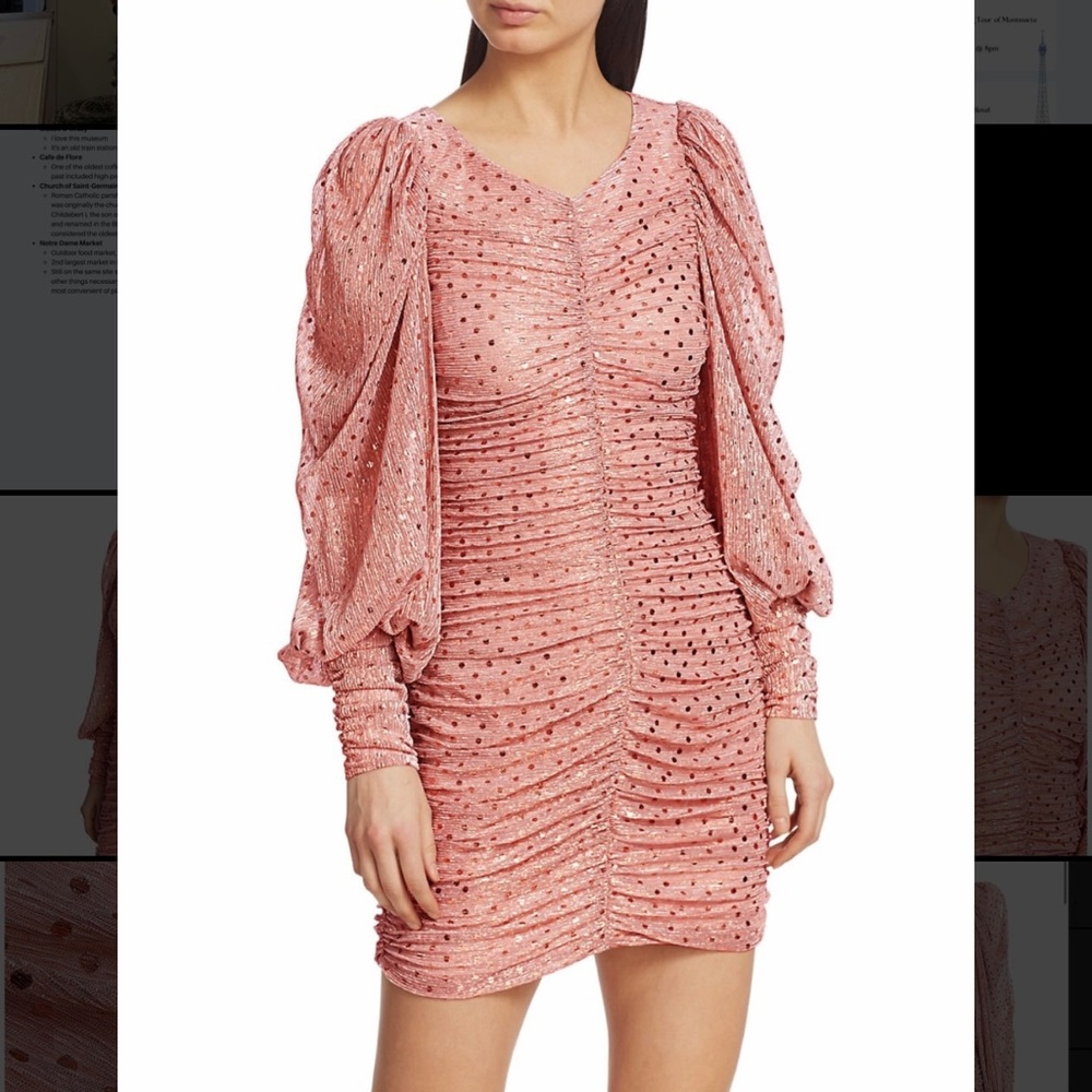 For Love and Lemons La Villette Ruched Mini Dress
